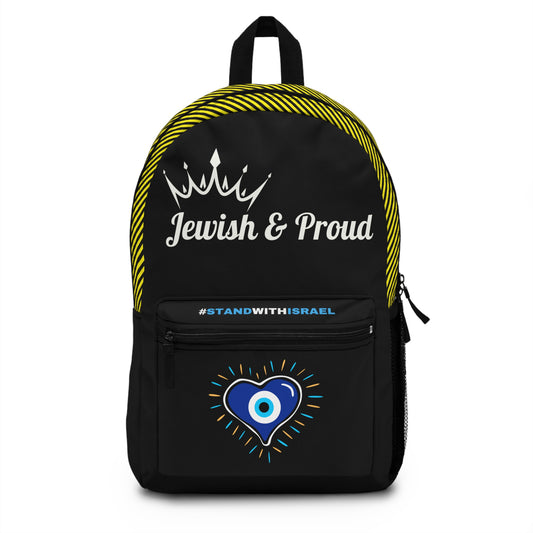 Jewish and Proud - Backpack Bag - Stand With Us Israel Israeli Jewish Judaism - by Far Out Prints & Co.