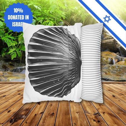 Square Pillowcase Gift Present Him Her His Her Adult Kid Home Decor House Couch Sofa Marine Ocean Conservation Lover Sea Shell Black White
