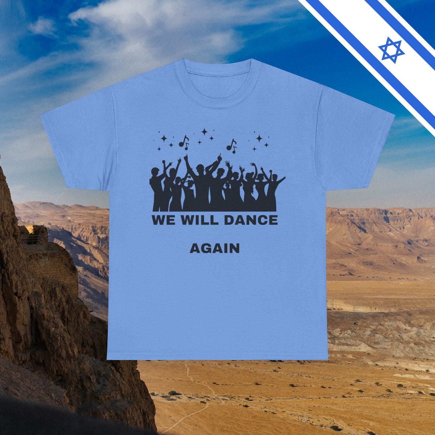 We Will Dance Again Tees  - Israeli Jewish Judaism - Premium Unisex Heavy Cotton T-shirt - by Far Out Prints & Co.
