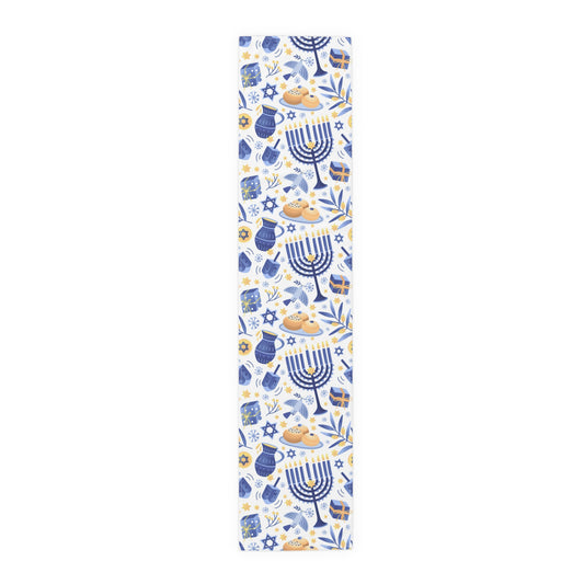 Hannukah Hanuka Hanukkah Chanukah Chanuka Chanukkah Channukah Chanukka | Jewish Holiday Themed | Table Runner