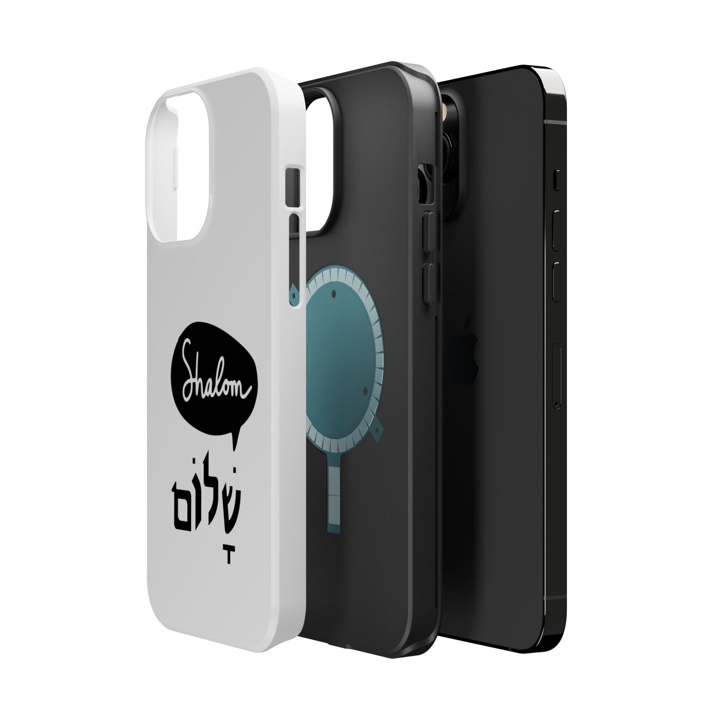 Shalom MagSafe Tough Phone Cases - Hebrew Israel Israeli Jewish Judaism Judaica - by Far Out Prints & Co.