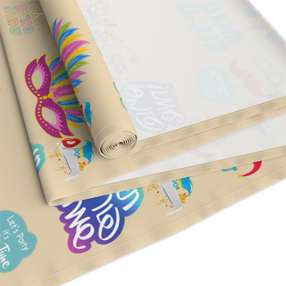 Happy Purim Pattern | Israel Israeli Judaism Judaica Jewish Holiday Themed | Table Runner | by Far Out Prints & Co.