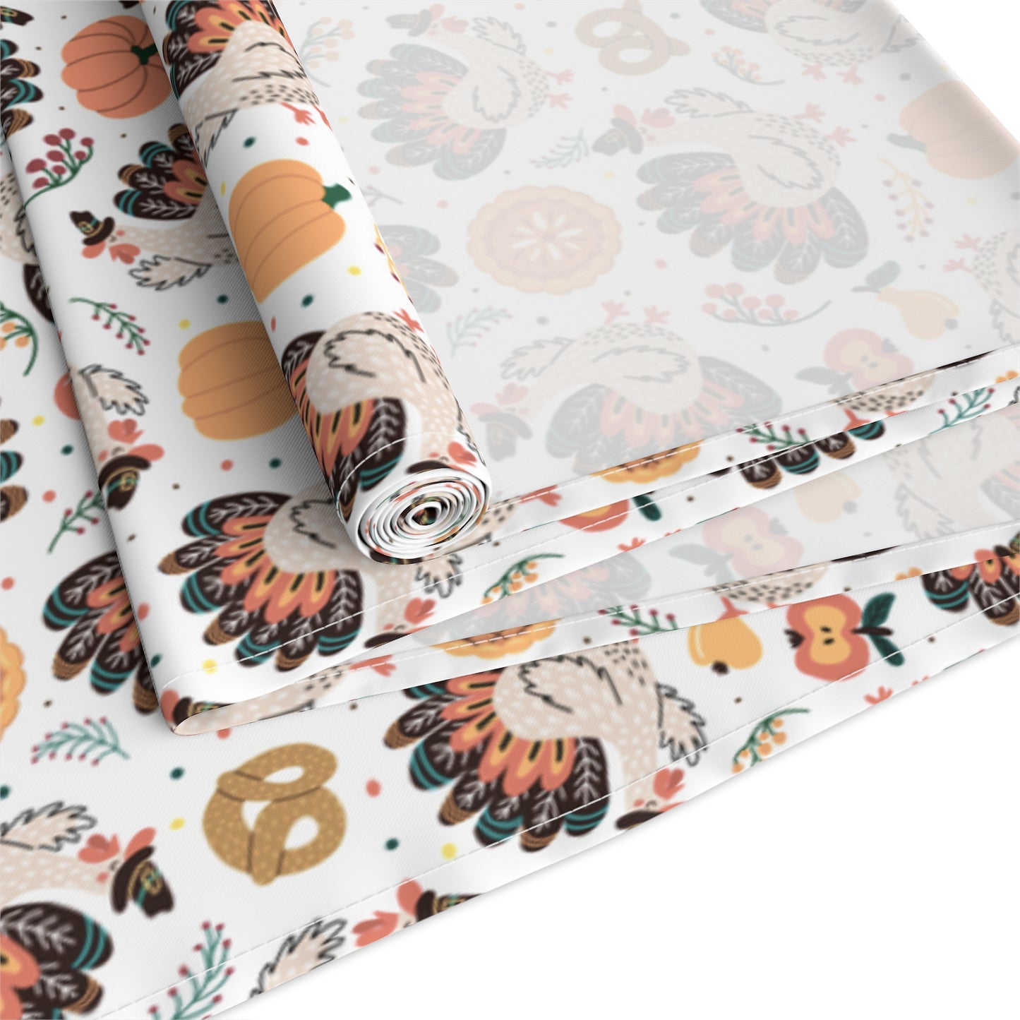 Turkey Love Pattern | Thanksgiving Festive Holiday Themed | Table Runner | by Far Out Prints & Co.