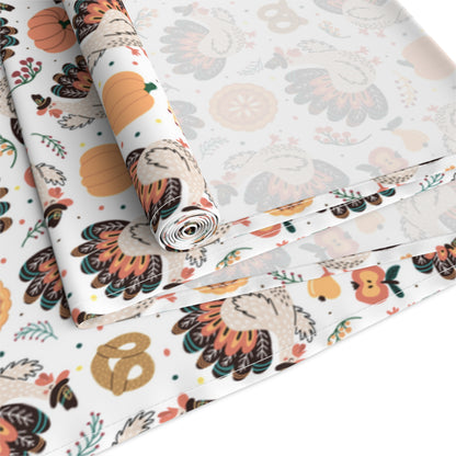 Turkey Love Pattern | Thanksgiving Festive Holiday Themed | Table Runner | by Far Out Prints & Co.