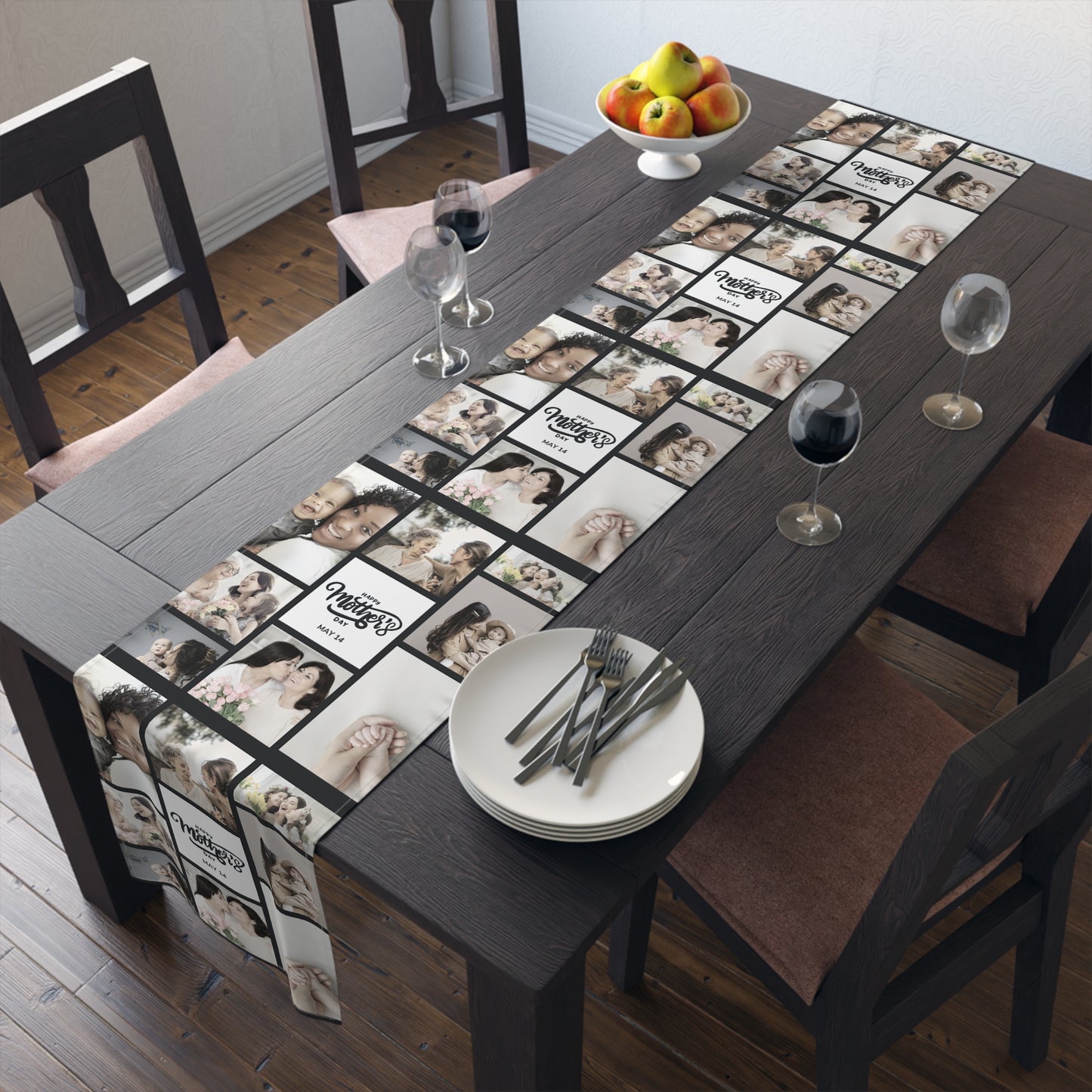 Custom Photo Collage Table Runner