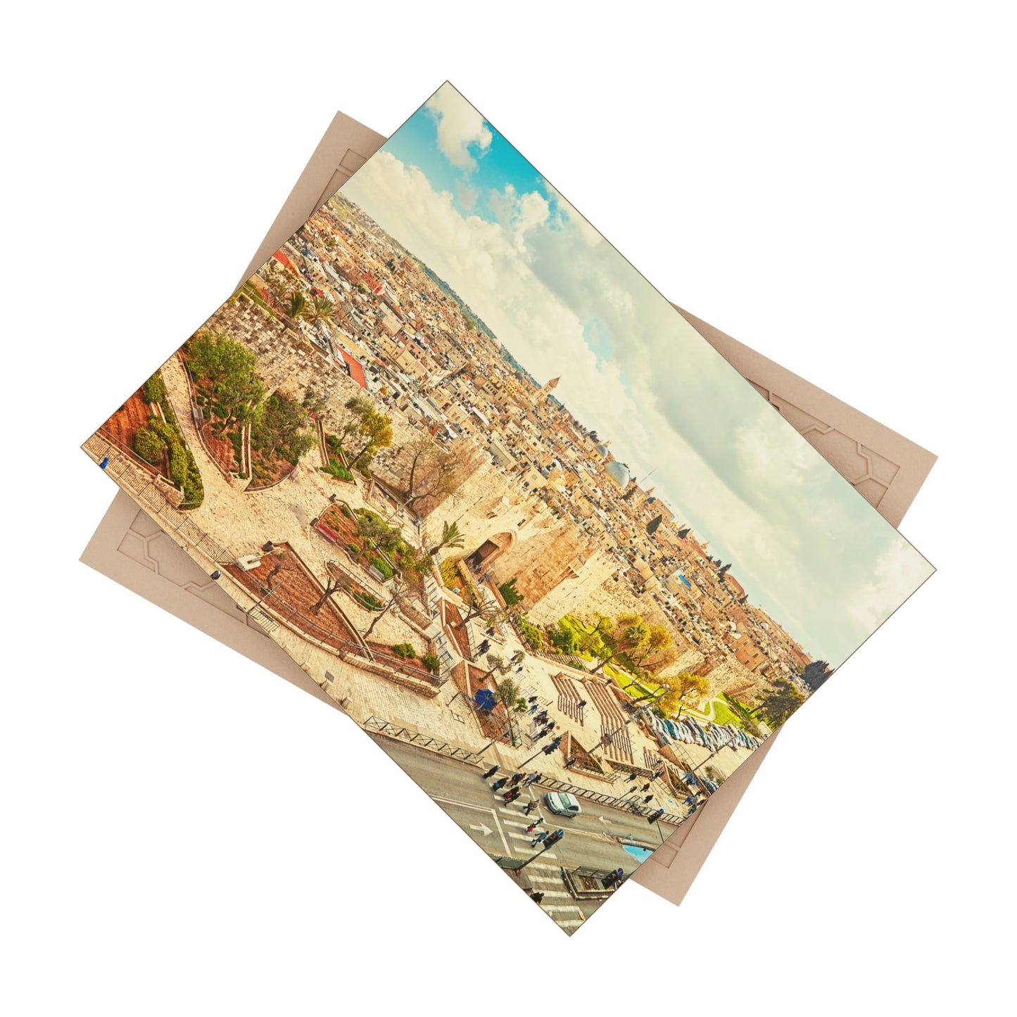 Damascus Gate Jerusalem Painting - Jewish Art Judaica Judaism Israel Israeli - Ceramic Photo Tile - Far Out Prints & Co.