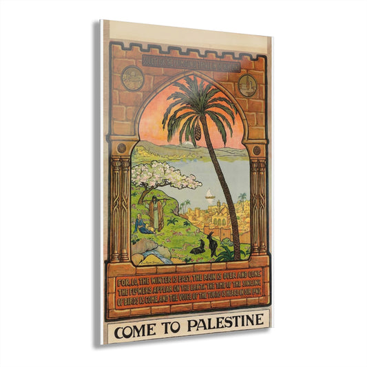 Vintage Israeli Wall Art Print Rare Come to Palestine Poster 20x30 Home Decor Gift for Him or Her Housewarming Present