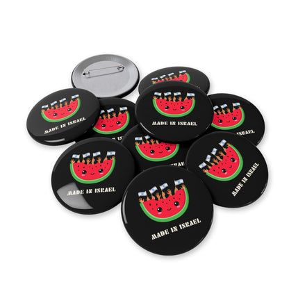 Made in Israel Watermelon - Pin Buttons Pins - Israel Israeli Jewish Judaism Judaica - by Far Out Prints & Co.