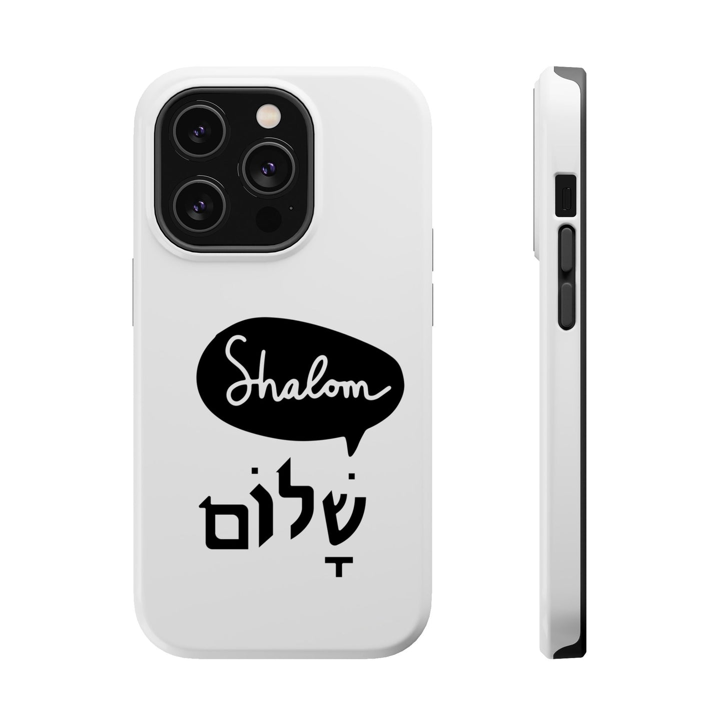 Shalom MagSafe Tough Phone Cases - Hebrew Israel Israeli Jewish Judaism Judaica - by Far Out Prints & Co.