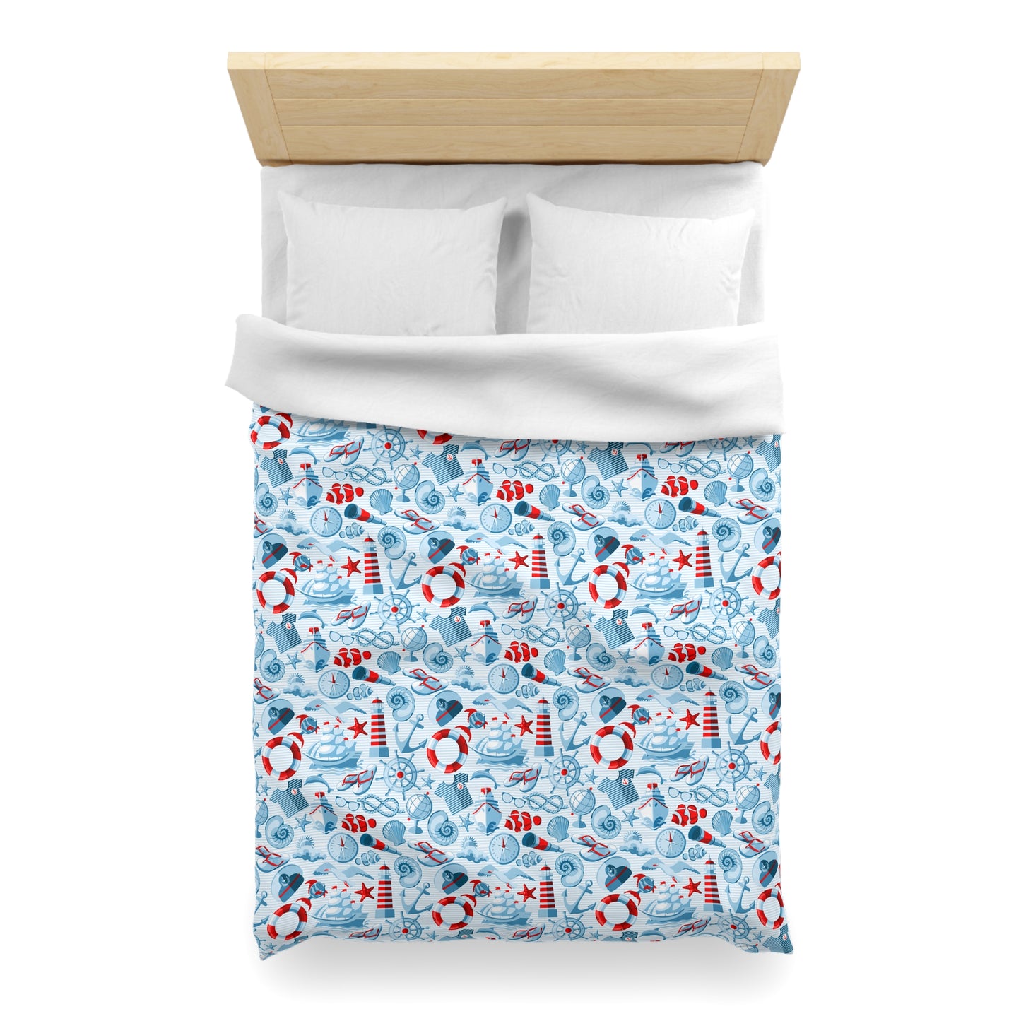 Duvet Cover Blanket for Him Her Gift Ocean Lover Present Orca Killer Whale Dolphin Pattern Navy Nautical Marine Life Sea Kids Adults Comfy