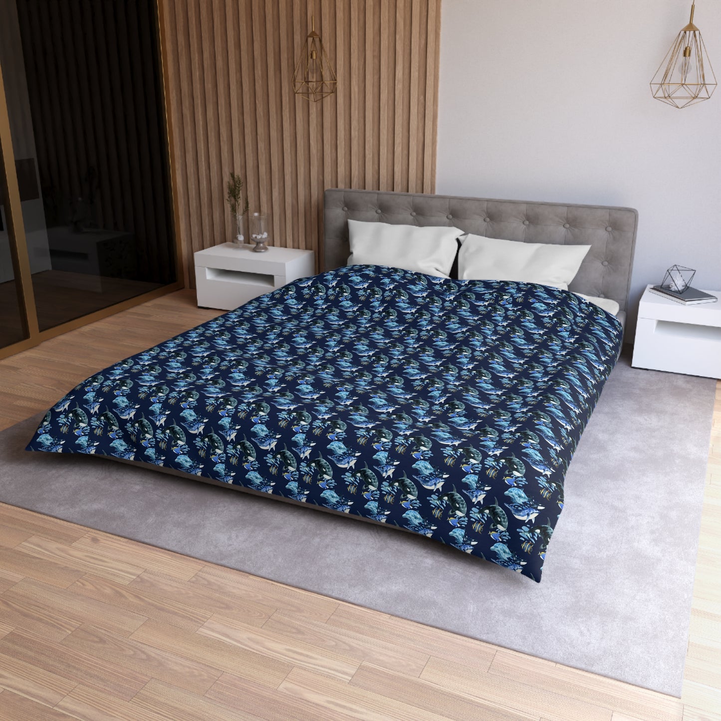 Duvet Cover Blanket for Him or Her Gift Ocean Lover Present Orca Killer Whale Dolphin Pattern Free Willy Gladys Sea Creatures Kids Adults