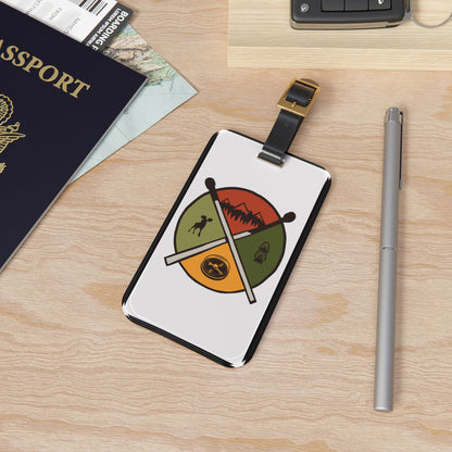 Camp Wheel | Premium Acrylic and Leather Luggage Tag | by Far Out Prints & Co