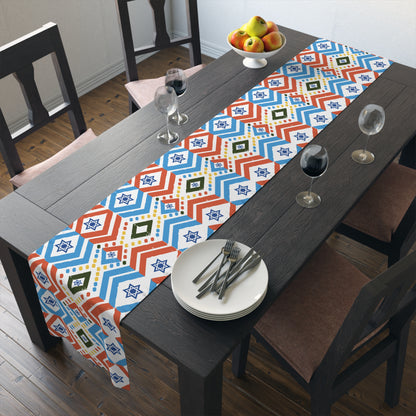 Jewish Bold Vibrant Colors | Jewish Holiday Themed | Table Runner | by Far Out Prints & Co.