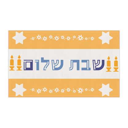 Shabbat Shalom Star of David Candles Flowers | Challah Cover | Yom Tov Jewish Table Modern Judaica Judaism Gifts Sabado Shabbos Sabbath Set