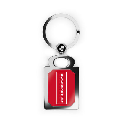 Remove Before Flight Tag Rectangle Photo Keyring | by Far Out Prints & Co