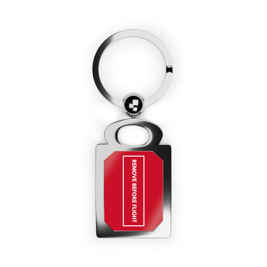Remove Before Flight Tag Rectangle Photo Keyring | by Far Out Prints & Co