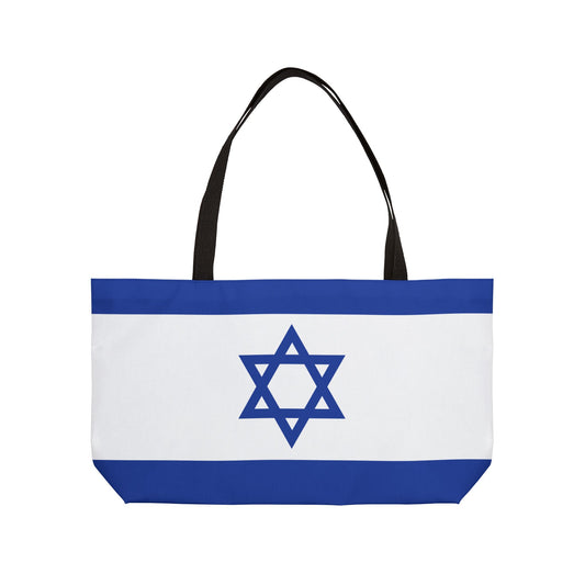 Israel Flag Weekender Tote Bag by Far Out Prints & Co.