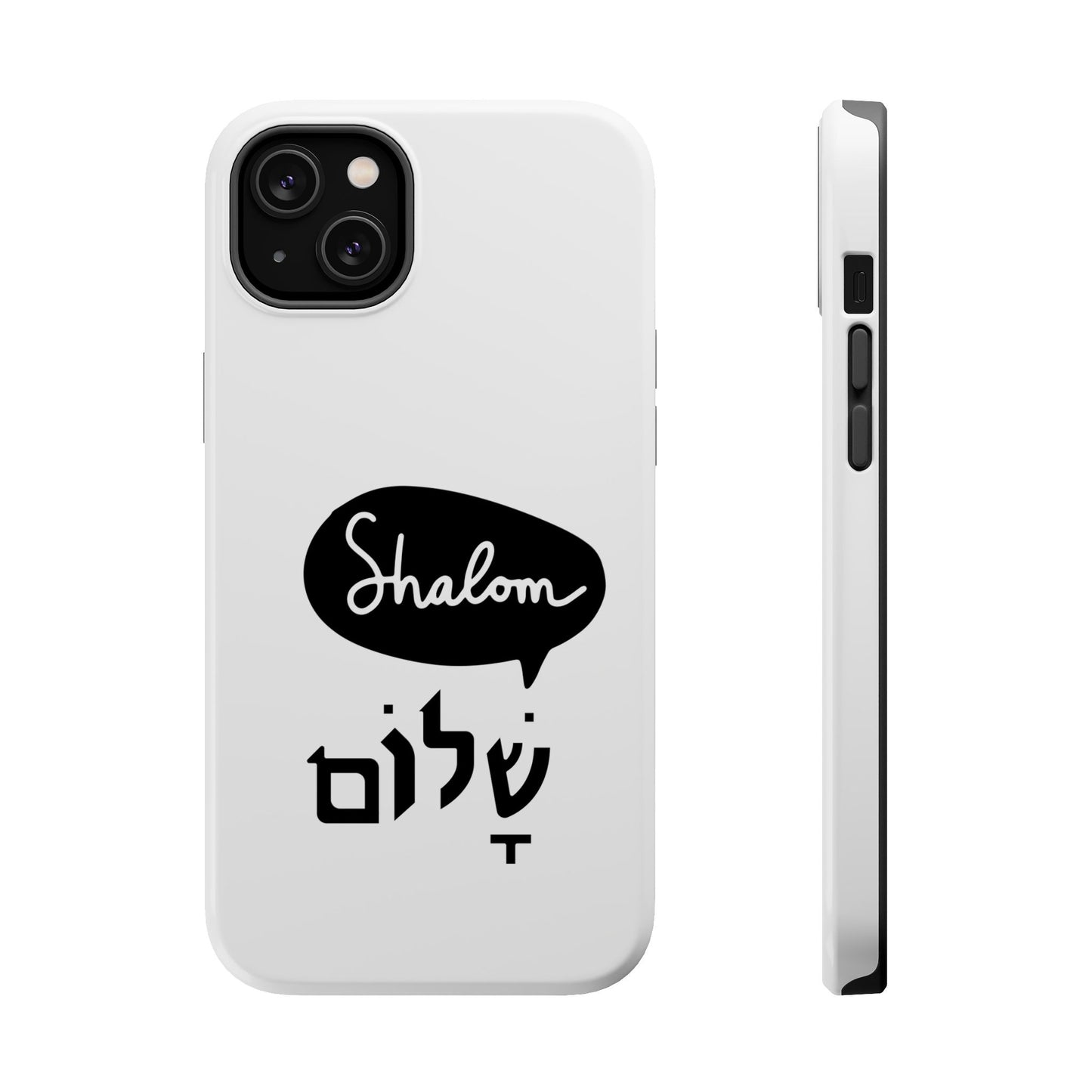 Shalom MagSafe Tough Phone Cases - Hebrew Israel Israeli Jewish Judaism Judaica - by Far Out Prints & Co.
