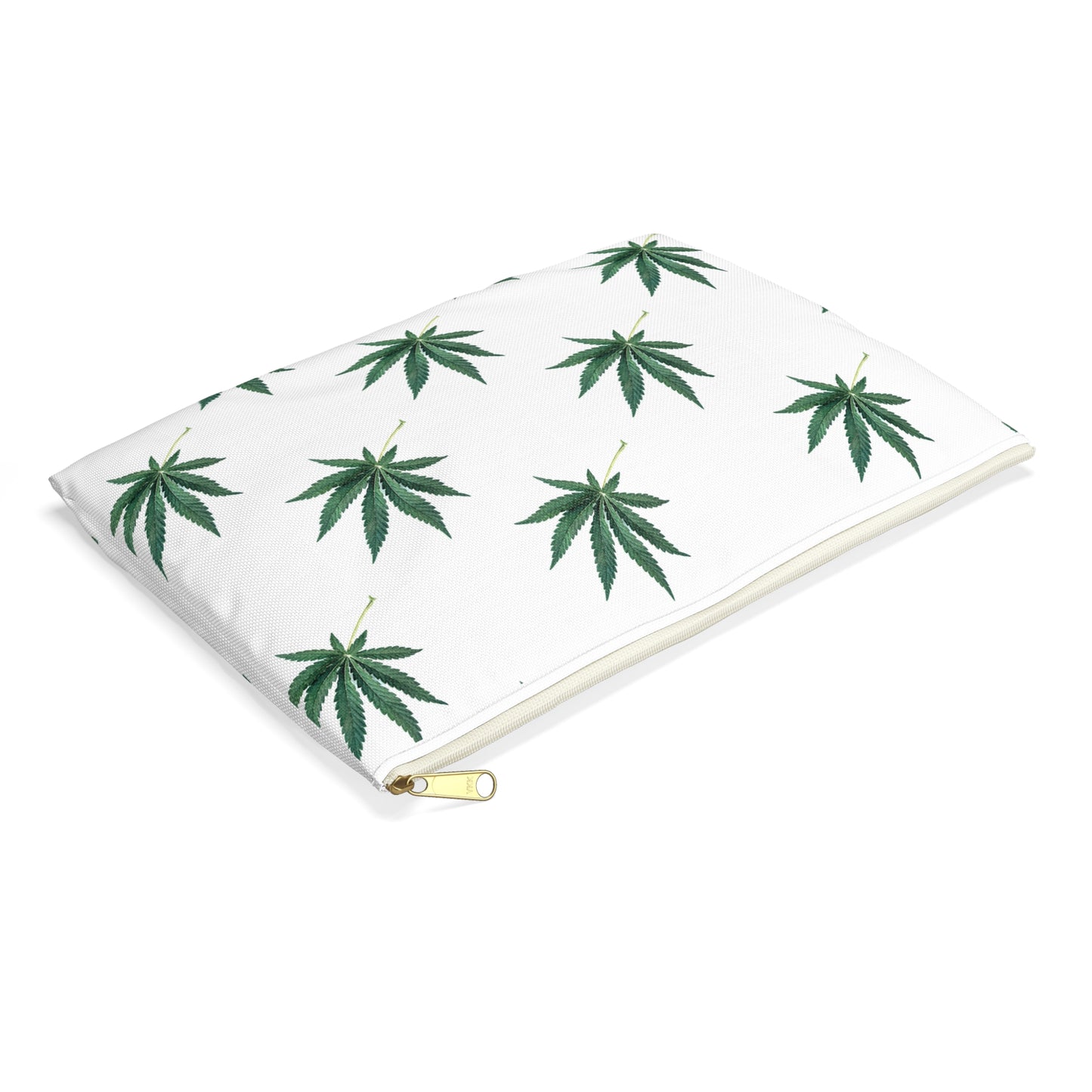 Marijuana Pattern - Accessory Pouch White - Embrace Hebrew Slang - Stoner Cannabis Weed Jewish Israeli Israel - by Far Out Prints & Co.