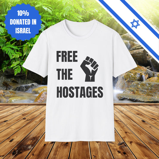 Free The Hostages | Unisex Tee Israel Israeli Jewish Judaism Bring Them Home Stand With Us | by Far Out Prints & Co.
