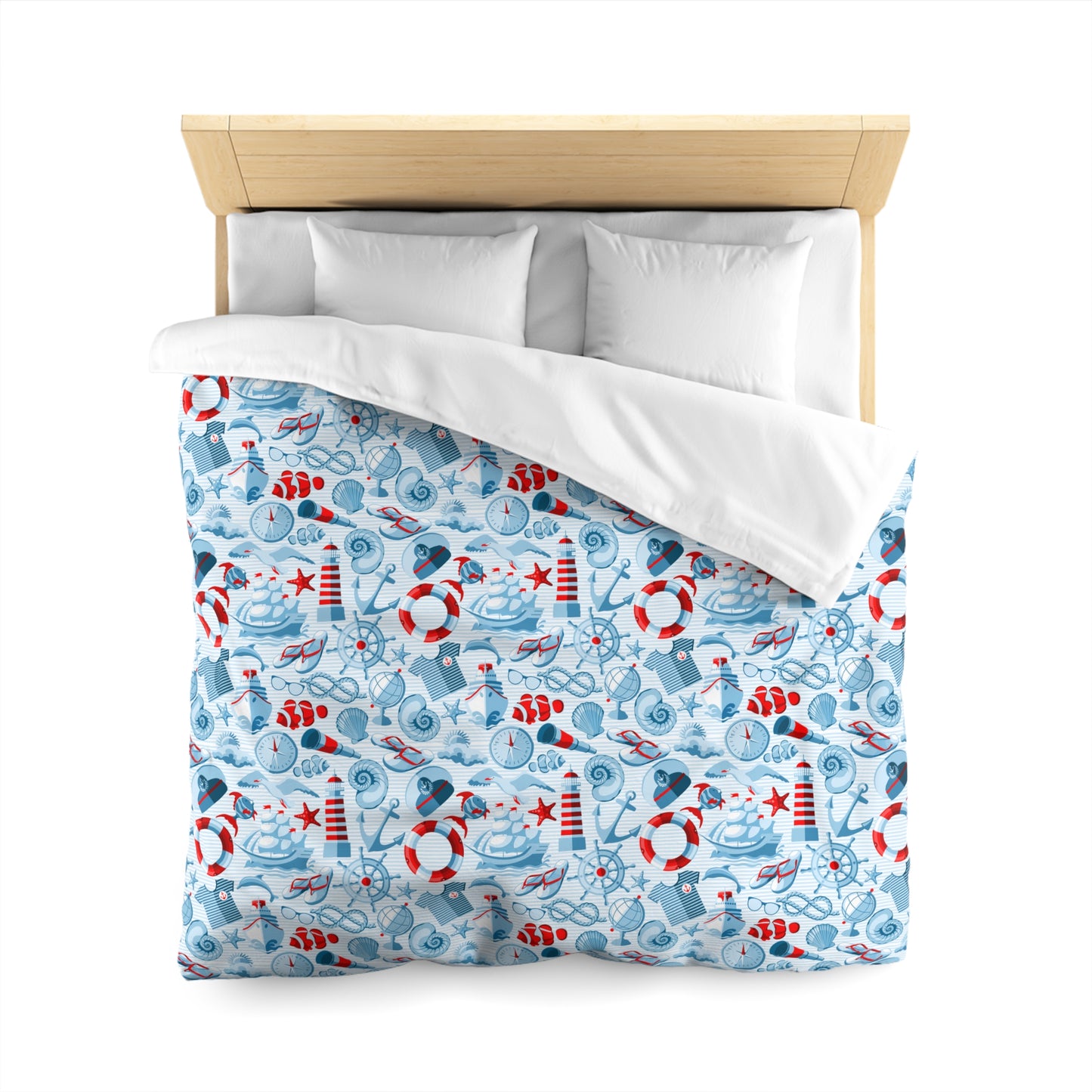 Duvet Cover Blanket for Him Her Gift Ocean Lover Present Orca Killer Whale Dolphin Pattern Navy Nautical Marine Life Sea Kids Adults Comfy