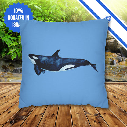 Square Pillowcase Gift Present Him Her His Her Adult Kid Home Decor House Couch Sofa Orca Killer Whale Love Themed Ocean Marine Lovers