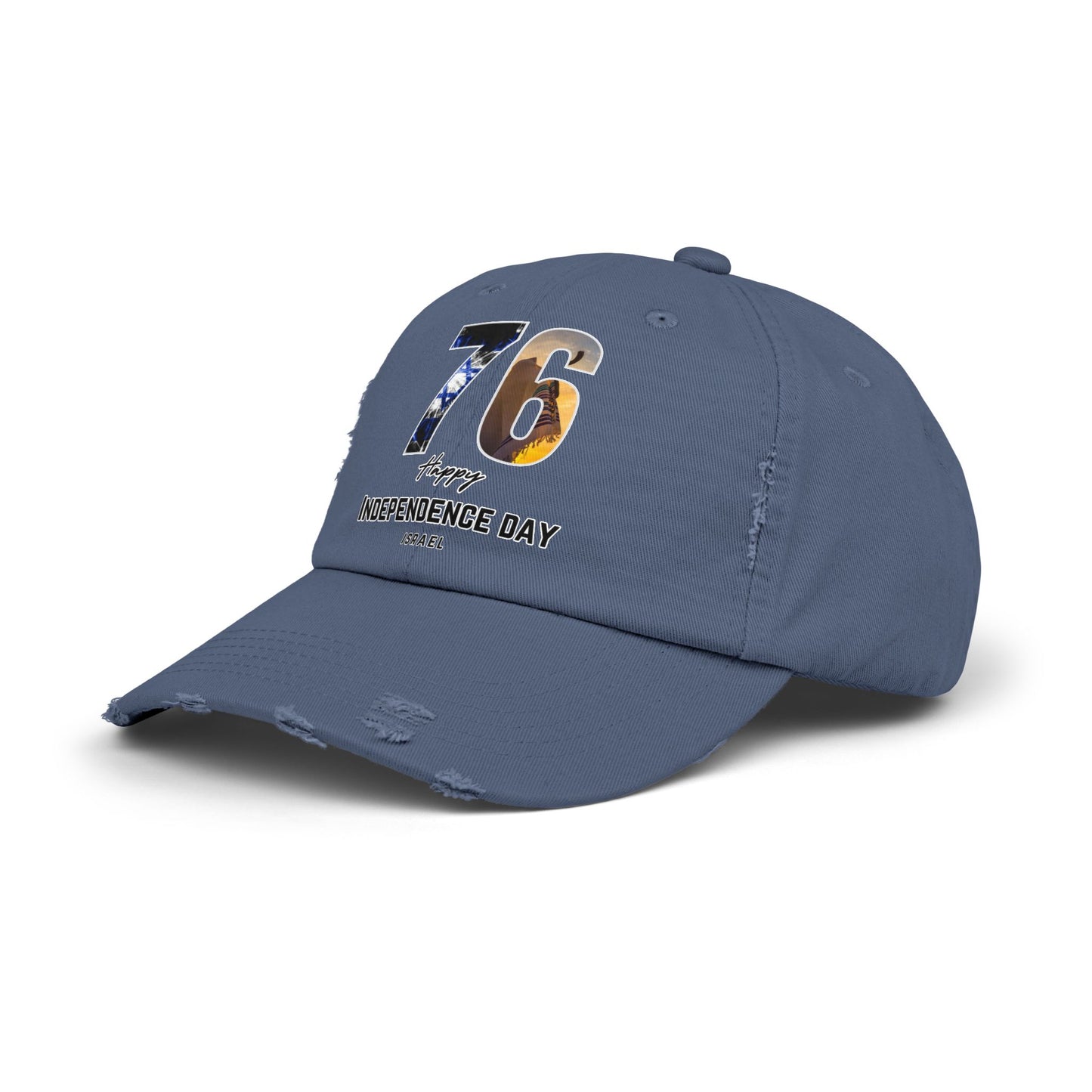 76 Independence Day Israel Hat for Him or Her Unisex Distressed Cap Gift Israel Jewish Present Judaism Israeli Zionist Zionism Cap