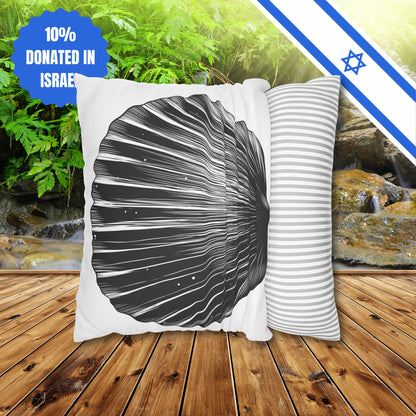 Square Pillowcase Gift Present Him Her His Her Adult Kid Home Decor House Couch Sofa Marine Ocean Conservation Lover Sea Shell Black White