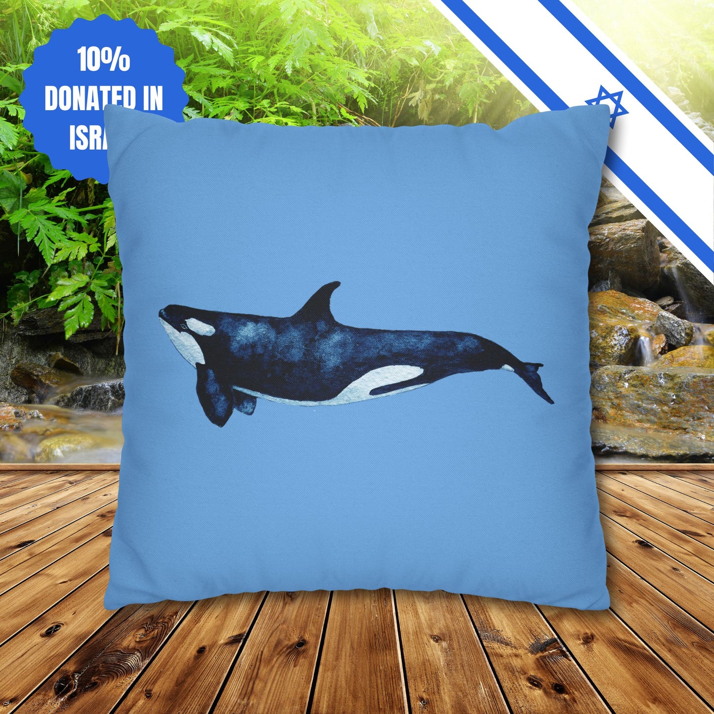 Square Pillowcase Gift Present Him Her His Her Adult Kid Home Decor House Couch Sofa Orca Killer Whale Love Themed Ocean Marine Lovers