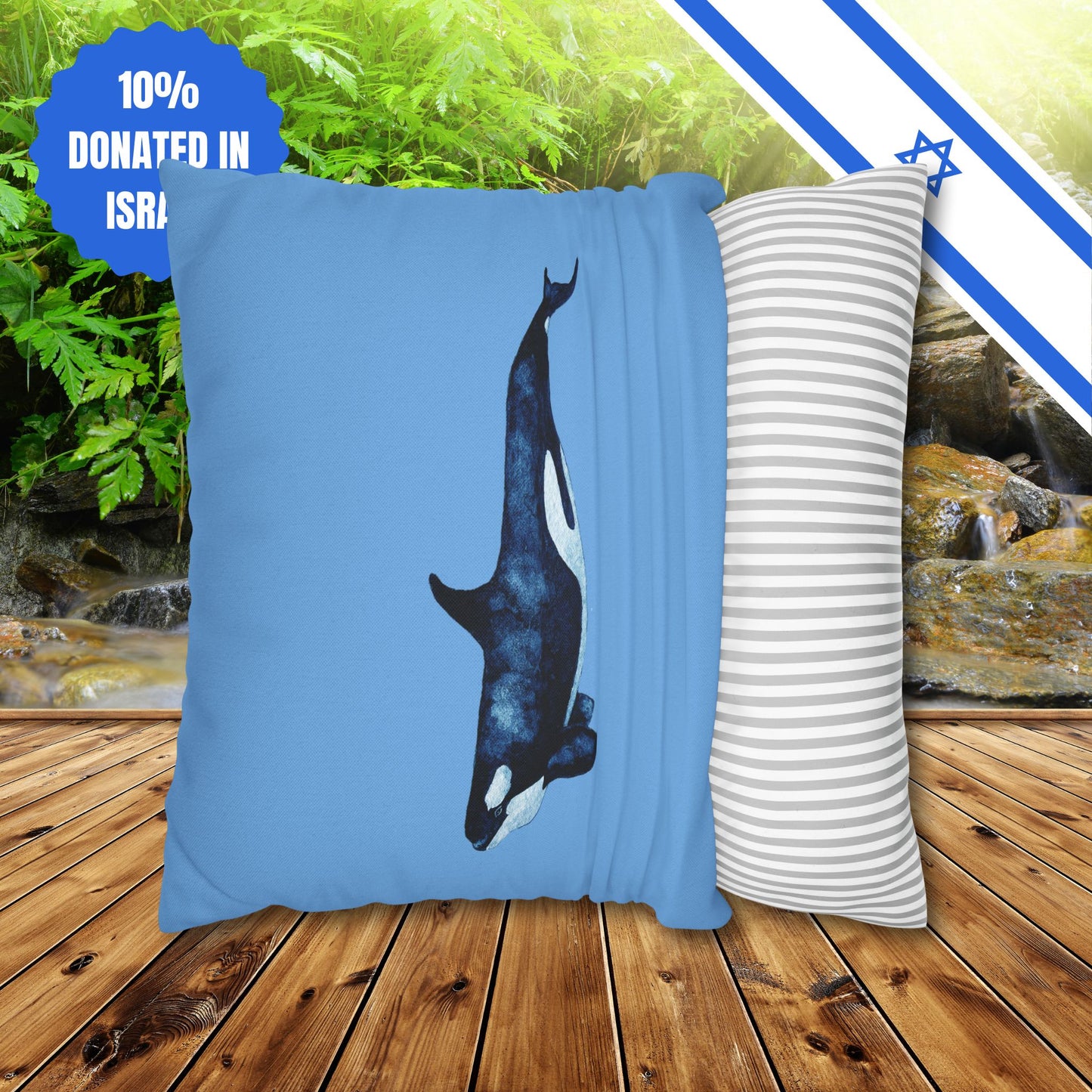 Square Pillowcase Gift Present Him Her His Her Adult Kid Home Decor House Couch Sofa Orca Killer Whale Love Themed Ocean Marine Lovers
