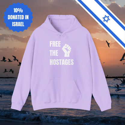 Free The Hostages | Unisex Hooded Sweatshirt | Israel Israeli Jewish Judaism Bring Them Home Stand With Us | by Far Out Prints & Co.