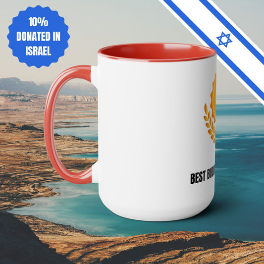 Best Bubbe In The World | Two-Tone Coffee Mugs, 15oz | No 1 Funny Jewish Mug Gifts Coffee Gift for Safta Zayde Mom | Far Out Prints & Co.