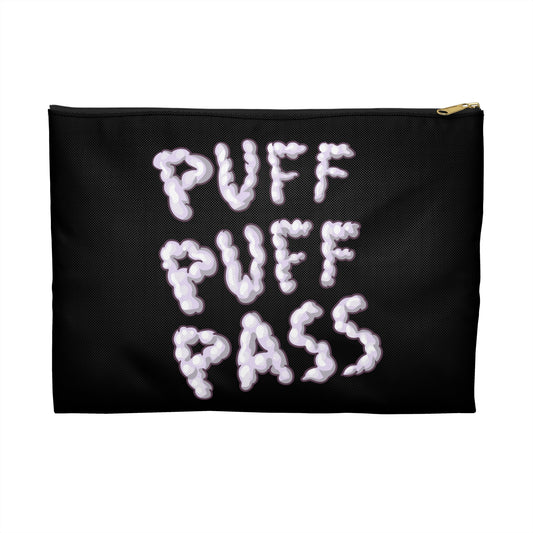 Puff Puff Pass - Accessory Pouch Black - Stoner Cannabis Weed Jewish Israeli Israel - by Far Out Prints & Co.