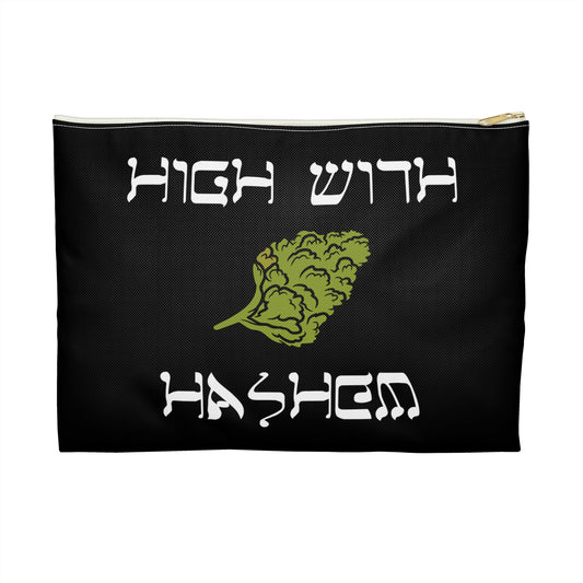 High with Hashem - Accessory Pouch - Stoner Cannabis Weed Jewish Israeli Israel - by Far Out Prints & Co.