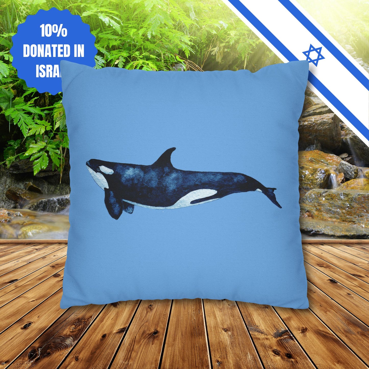 Square Pillowcase Gift Present Him Her His Her Adult Kid Home Decor House Couch Sofa Orca Killer Whale Love Themed Ocean Marine Lovers