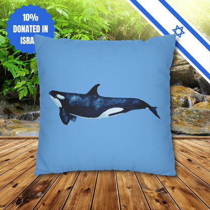 Square Pillowcase Gift Present Him Her His Her Adult Kid Home Decor House Couch Sofa Orca Killer Whale Love Themed Ocean Marine Lovers