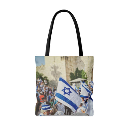 Jerusalem Day Parade Tote Bag (AOP) by Far Out Prints & Co.
