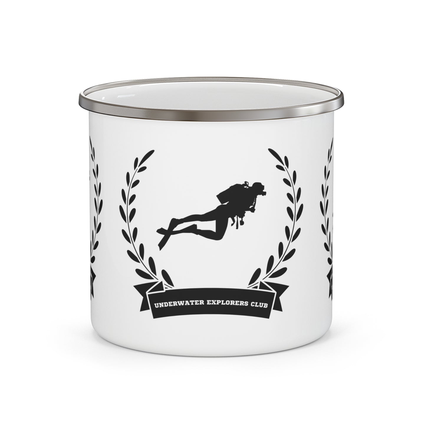 Enamel Cup Mug for Him Her Birthday Underwater Explorers Club Scuba Diving Gift Ocean Marine Life Lover Diver Themed Present Enamel Cup Gift