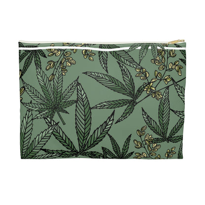 Male Marijuana Pattern - Accessory Pouch - Stoner Cannabis Weed Jewish Israeli Israel - by Far Out Prints & Co.