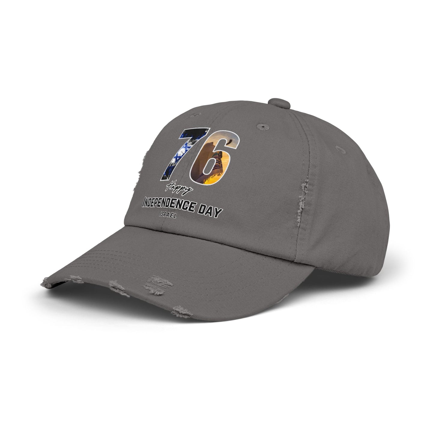 76 Independence Day Israel Hat for Him or Her Unisex Distressed Cap Gift Israel Jewish Present Judaism Israeli Zionist Zionism Cap