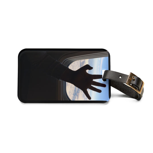 Hand on Window | Premium Acrylic and Leather Luggage Tag | by Far Out Prints & Co