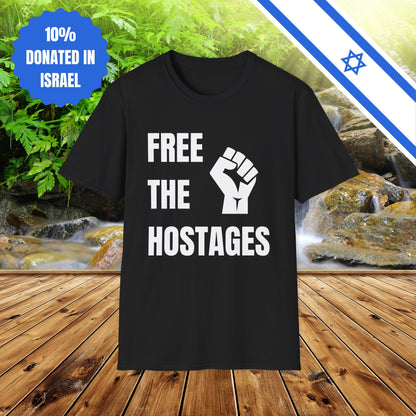 Free The Hostages | Unisex Tee Israel Israeli Jewish Judaism Bring Them Home Stand With Us | by Far Out Prints & Co.