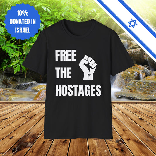 Free The Hostages | Unisex Tee Israel Israeli Jewish Judaism Bring Them Home Stand With Us | by Far Out Prints & Co.