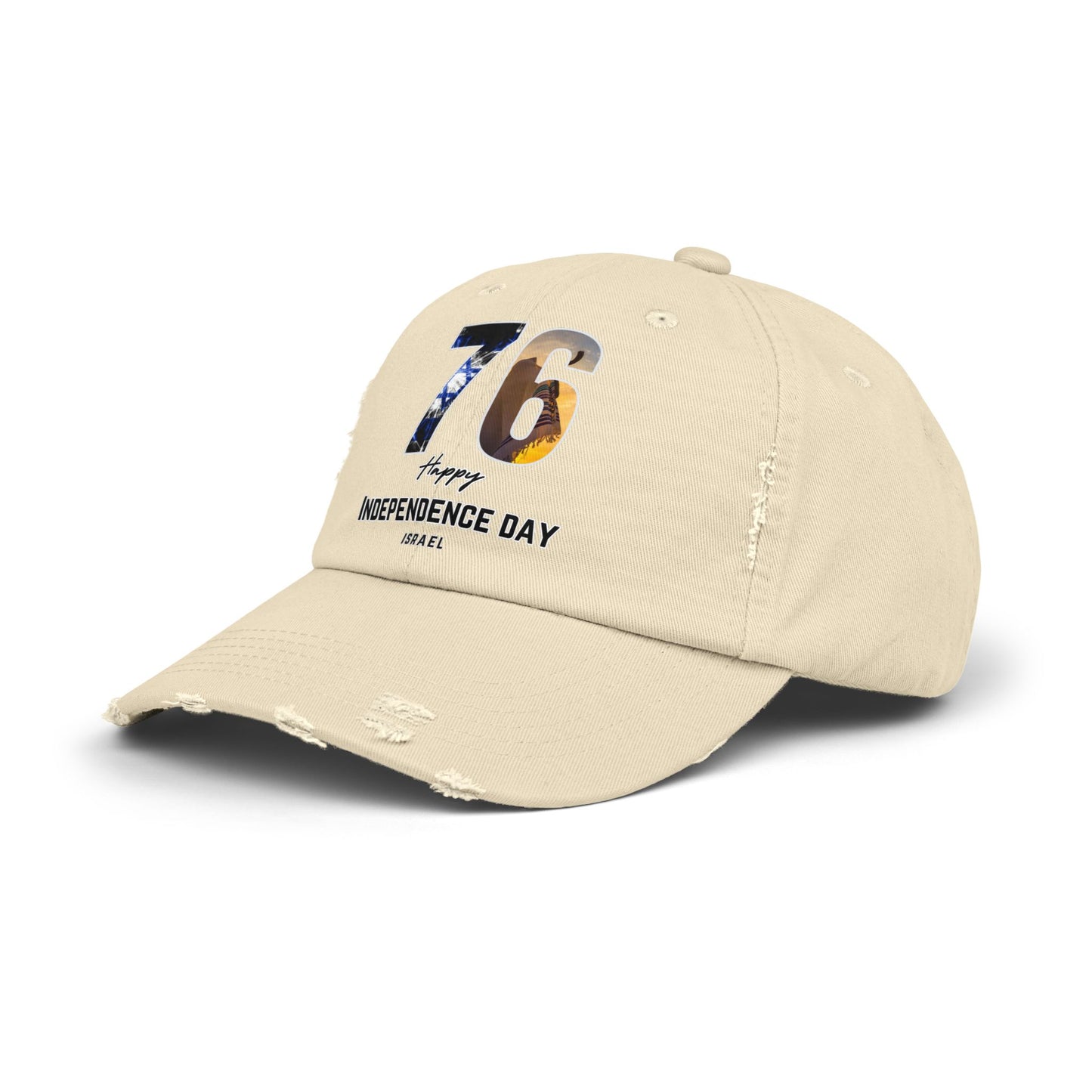 76 Independence Day Israel Hat for Him or Her Unisex Distressed Cap Gift Israel Jewish Present Judaism Israeli Zionist Zionism Cap