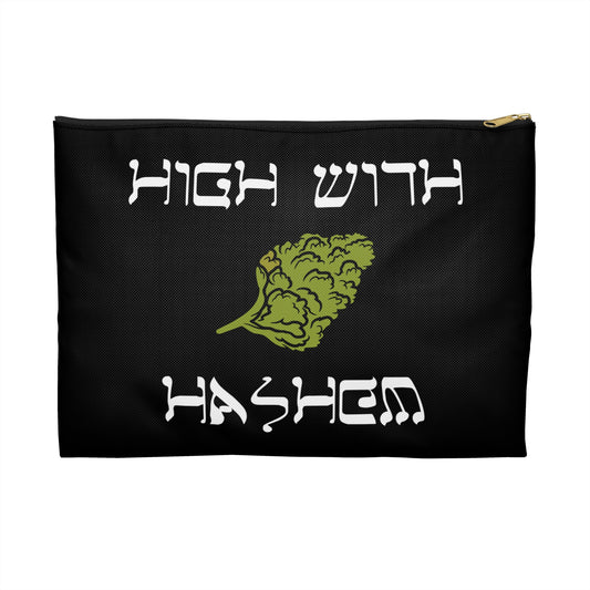 High with Hashem - Accessory Pouch - Stoner Cannabis Weed Jewish Israeli Israel - by Far Out Prints & Co.