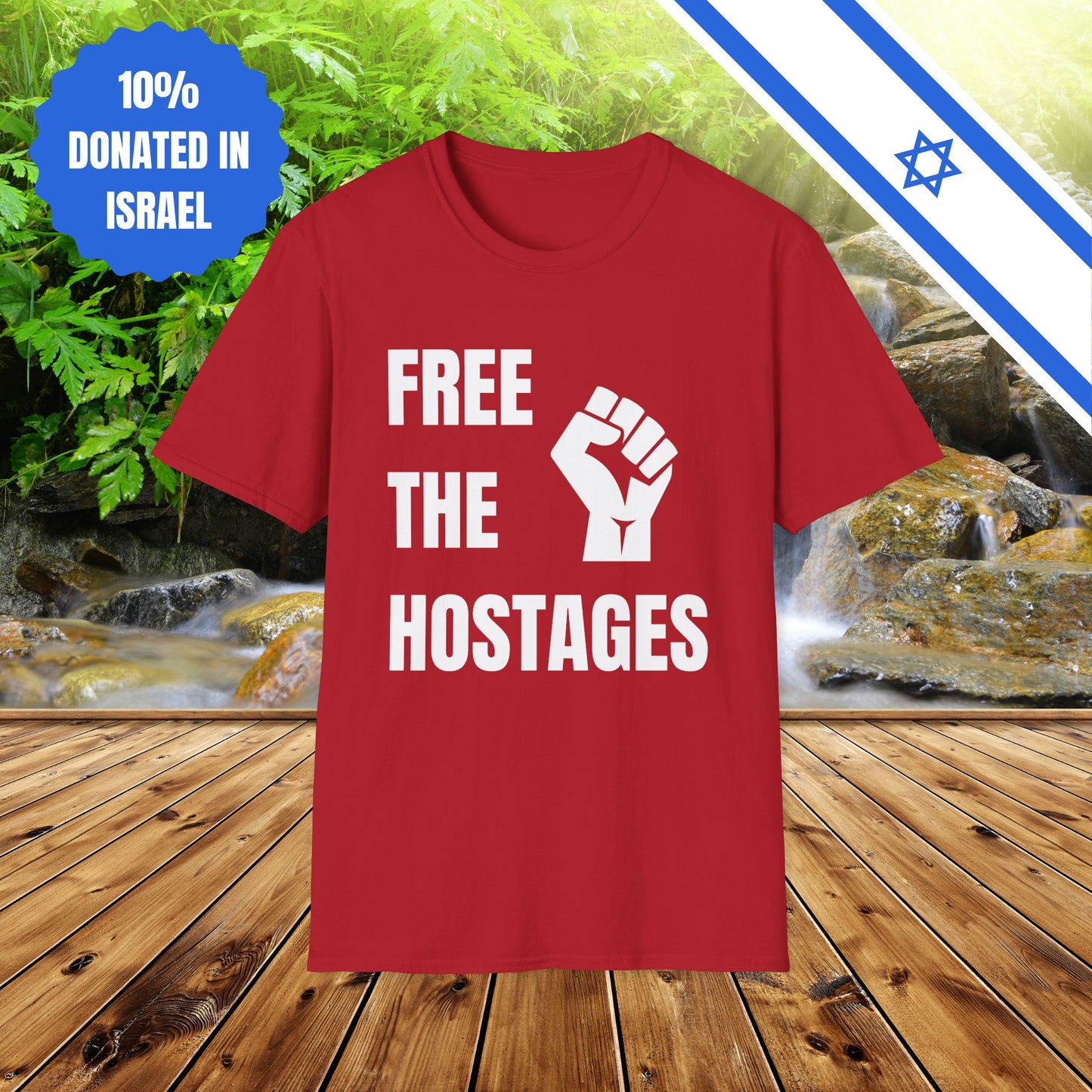 Free The Hostages | Unisex Tee Israel Israeli Jewish Judaism Bring Them Home Stand With Us | by Far Out Prints & Co.