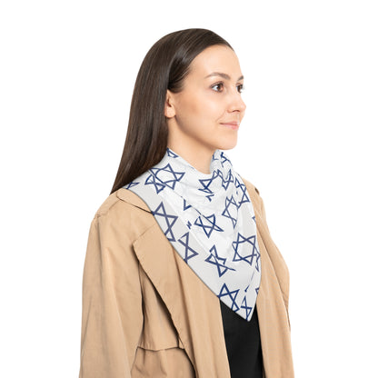 Star of David White Background | Jewish Judaism Judaica Israel Israeli Art | Poly Scarf | by Far Out Prints & Co