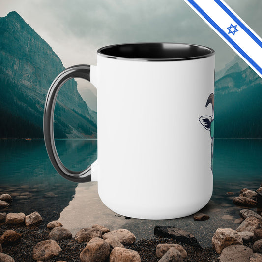 Goat Tea - Two-Tone Coffee Mugs, 15oz - Cafe Drink Lovers - by Far Out Prints & Co.
