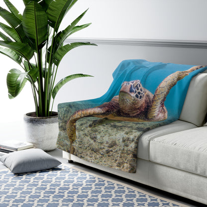 Cute Sea Turtle Sherpa Fleece Blanket