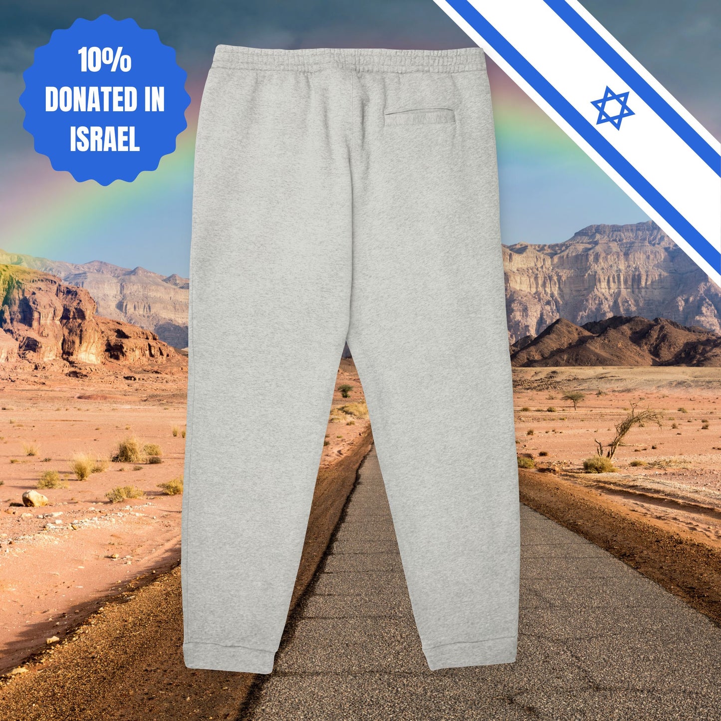 Yellow Ribbon Unisex Fleece Joggers Sports Pyjama Pants House Pants Sport Pants Athleisure Israel Israeli Hebrew Jewish Stand With Us